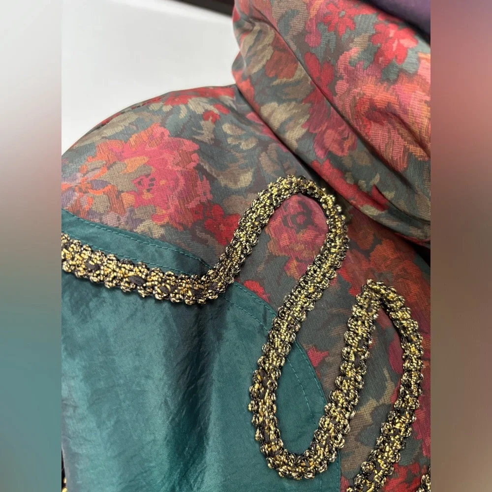 INNOVATIONS‎ By Izzy Vintage Mixed Media Floral Puffer Jacket